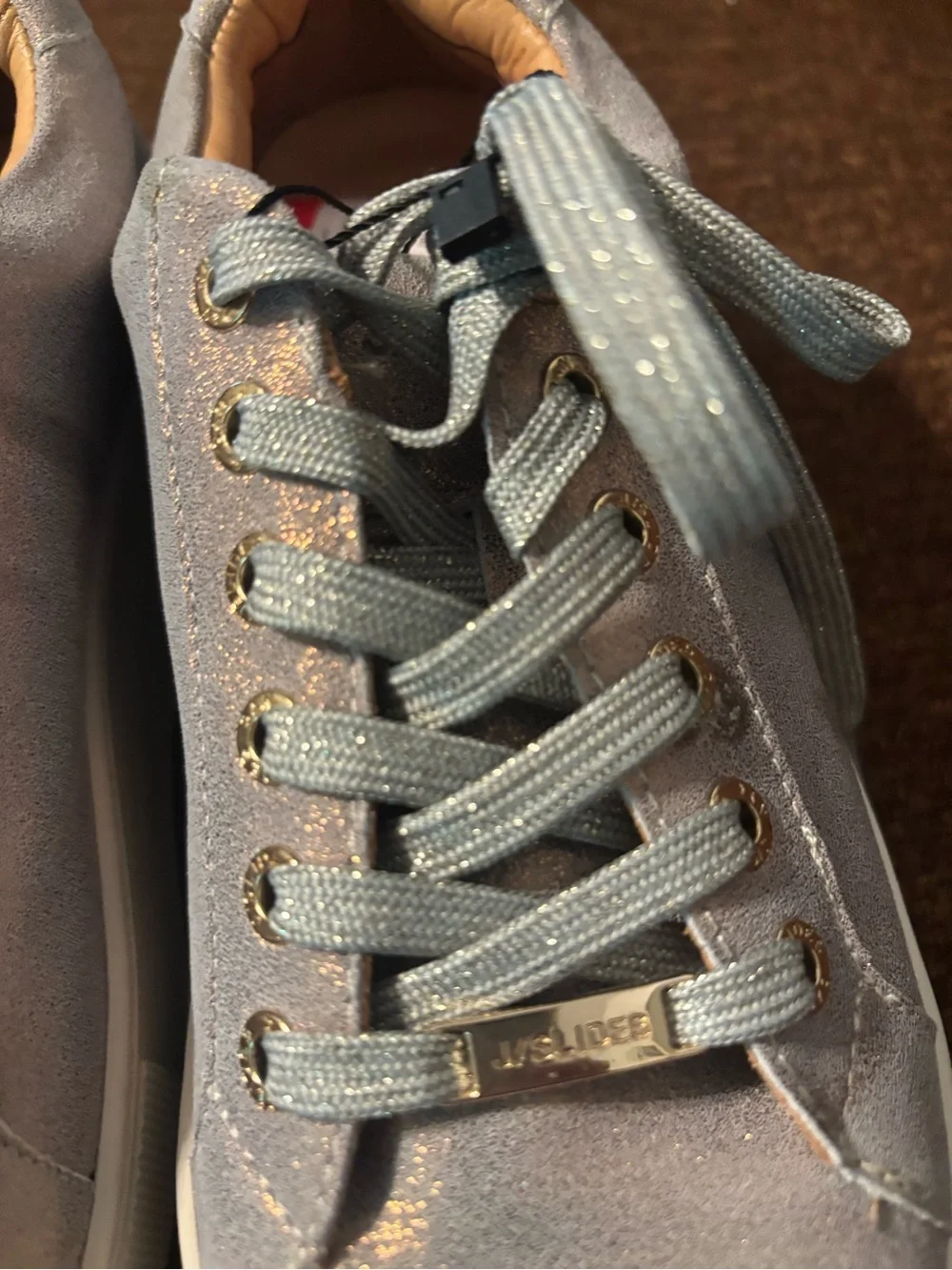 J/SLIDES Metallic Platform Lace-Up Sneaker